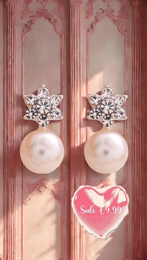 Crystal and Pearl Earrings RRP €25