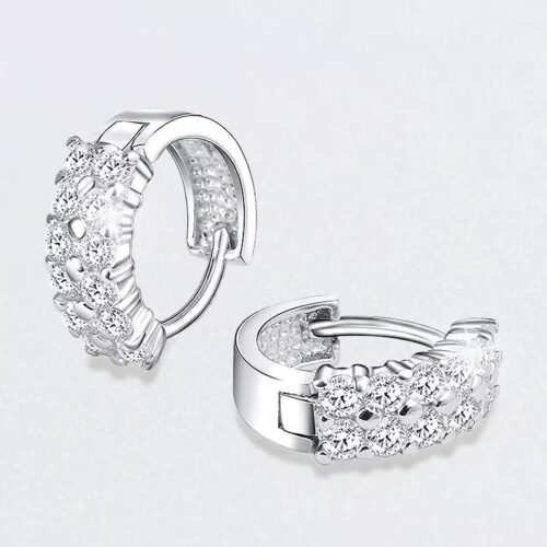 Double Row Huggies 925 Sterling Silver - Image 5