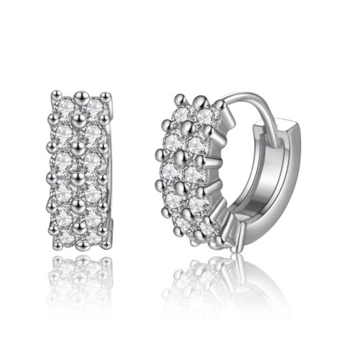 Double Row Huggies 925 Sterling Silver