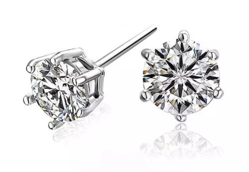 Classic Crystal Studs 925 Sterling Silver