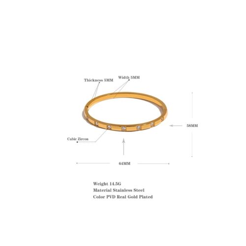 18k Gold Plated Bangle - Image 6