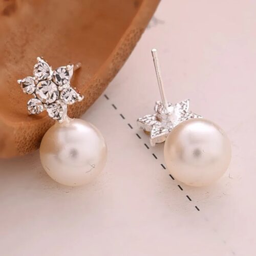 Crystal and Pearl Earrings RRP €25 - Image 4